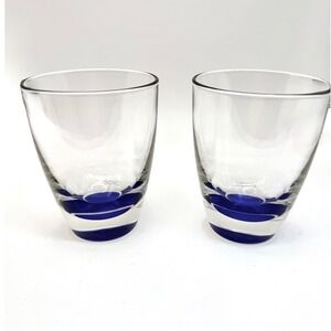 CÎROC Vodka Highball Glasses Blue Base Made in Italy Barware Set of 2